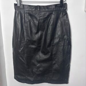 Tango Womens Black Leather Skirt